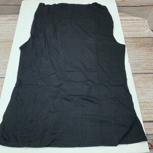 Amore All.F.Y Women's Ruched Blouse Stretch Tank Top Black Large New Made in USA